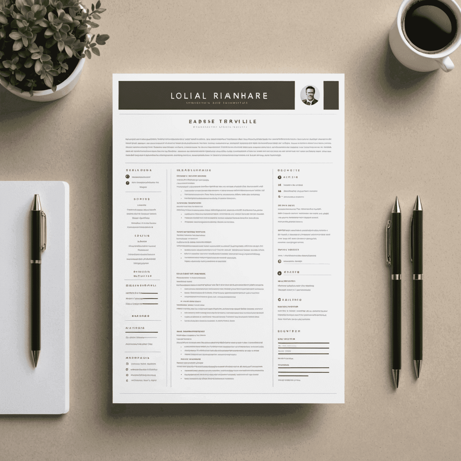 A professional looking resume template with sections highlighted, demonstrating key elements of a well-structured resume