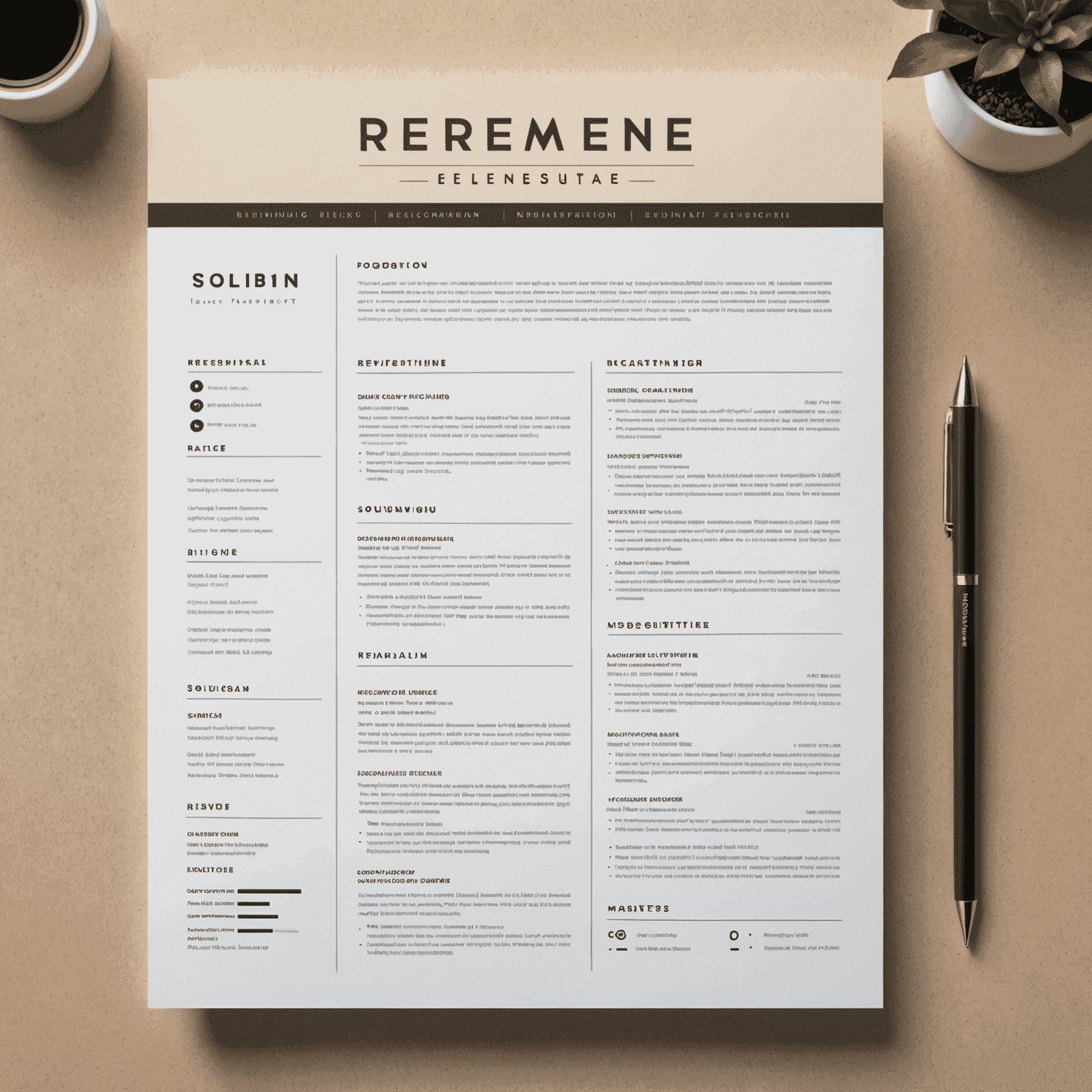 Image of a professionally designed resume with highlighted sections and tips for improvement